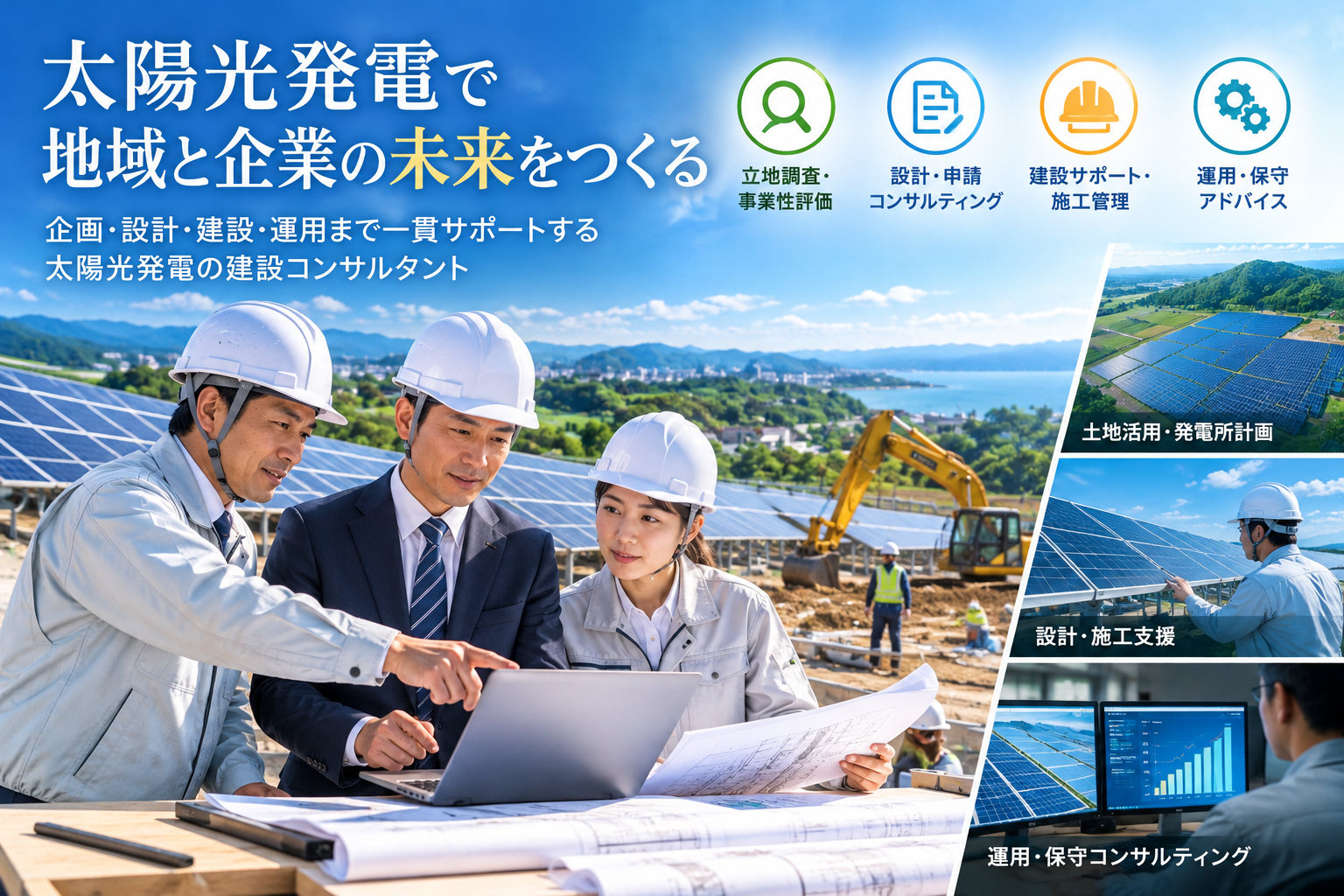 太陽光発電の設計・施工支援イメージ