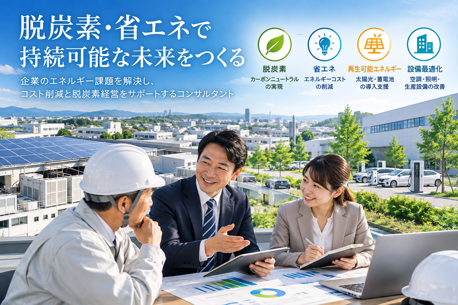 企業の脱炭素・省エネについての相談イメージ